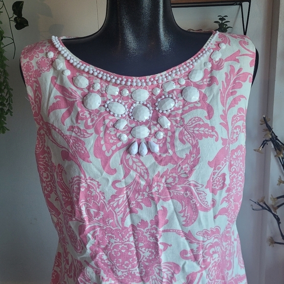 Jessica Howard pink paisley dress Sz.16 - Picture 2 of 8